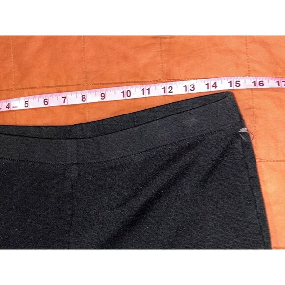 St. John Black High -Rise Pull-On Stretch Fabric Straight-Leg Women's Pants 12 - Picture 7 of 9